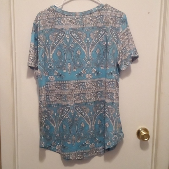 NWT ROSRISS Tunic Casual Summer V Neck Short Sleeve Tunics Blouse - Size 14W - Picture 5 of 12
